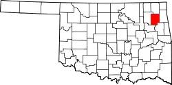 Karte von Mayes County innerhalb von Oklahoma