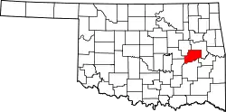 Karte von McIntosh County innerhalb von Oklahoma