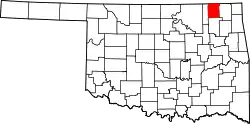 Karte von Nowata County innerhalb von Oklahoma