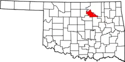 Karte von Pawnee County innerhalb von Oklahoma