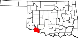 Karte von Tillman County innerhalb von Oklahoma