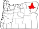 Karte von Union County innerhalb von Oregon