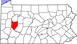 Karte von Armstrong County innerhalb von Pennsylvania