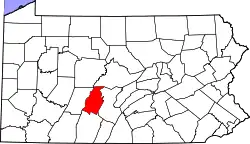 Karte von Blair County innerhalb von Pennsylvania