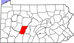 Karte von Cambria County innerhalb von Pennsylvania