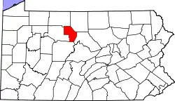 Karte von Cameron County innerhalb von Pennsylvania