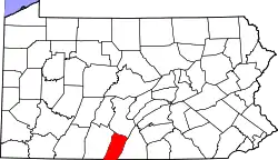 Karte von Fulton County innerhalb von Pennsylvania