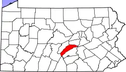 Karte von Juniata County innerhalb von Pennsylvania