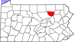 Karte von Sullivan County innerhalb von Pennsylvania