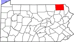 Karte von Susquehanna County innerhalb von Pennsylvania