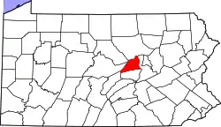 Karte von Union County innerhalb von Pennsylvania
