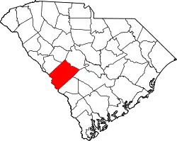 Karte von Aiken County innerhalb von South Carolina