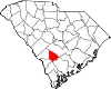 Karte von Bamberg County innerhalb von South Carolina