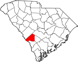 Karte von Barnwell County innerhalb von South Carolina