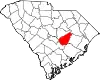 Karte von Clarendon County innerhalb von South Carolina