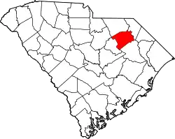 Karte von Darlington County innerhalb von South Carolina
