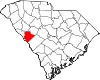 Karte von Edgefield County innerhalb von South Carolina