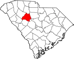 Karte von Newberry County innerhalb von South Carolina