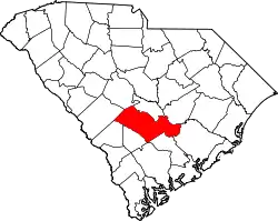Karte von Orangeburg County innerhalb von South Carolina