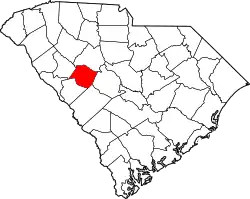 Karte von Saluda County innerhalb von South Carolina