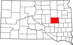 Karte von Beadle County innerhalb von South Dakota