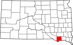 Karte von Bon Homme County innerhalb von South Dakota