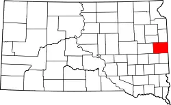 Karte von Brookings County innerhalb von South Dakota