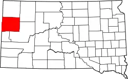 Karte von Butte County innerhalb von South Dakota