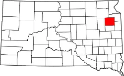 Karte von Codington County innerhalb von South Dakota