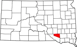 Karte von Douglas County innerhalb von South Dakota