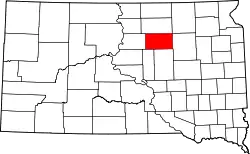 Karte von Faulk County innerhalb von South Dakota