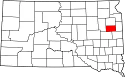 Karte von Hamlin County innerhalb von South Dakota