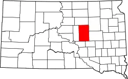 Karte von Hand County innerhalb von South Dakota