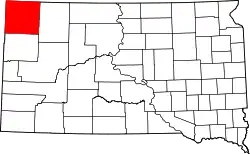 Karte von Harding County innerhalb von South Dakota