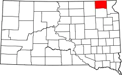 Karte von Marshall County innerhalb von South Dakota