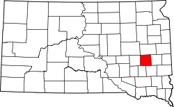 Karte von Miner County innerhalb von South Dakota