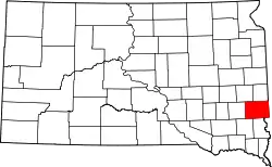 Karte von Minnehaha County innerhalb von South Dakota