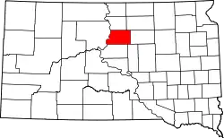 Karte von Potter County innerhalb von South Dakota