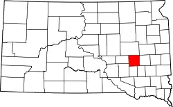 Karte von Sanborn County innerhalb von South Dakota