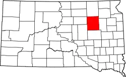 Karte von Spink County innerhalb von South Dakota