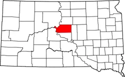 Karte von Sully County innerhalb von South Dakota