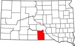 Karte von Tripp County innerhalb von South Dakota