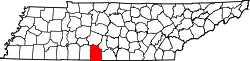 Karte von Giles County innerhalb von Tennessee