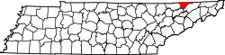 Karte von Hancock County innerhalb von Tennessee