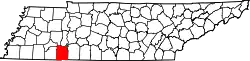 Karte von Hardin County innerhalb von Tennessee
