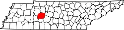 Karte von Hickman County innerhalb von Tennessee