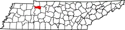 Karte von Houston County innerhalb von Tennessee