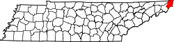 Karte von Johnson County innerhalb von Tennessee