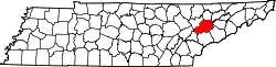 Karte von Knox County innerhalb von Tennessee