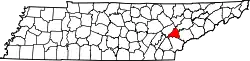 Karte von Loudon County innerhalb von Tennessee